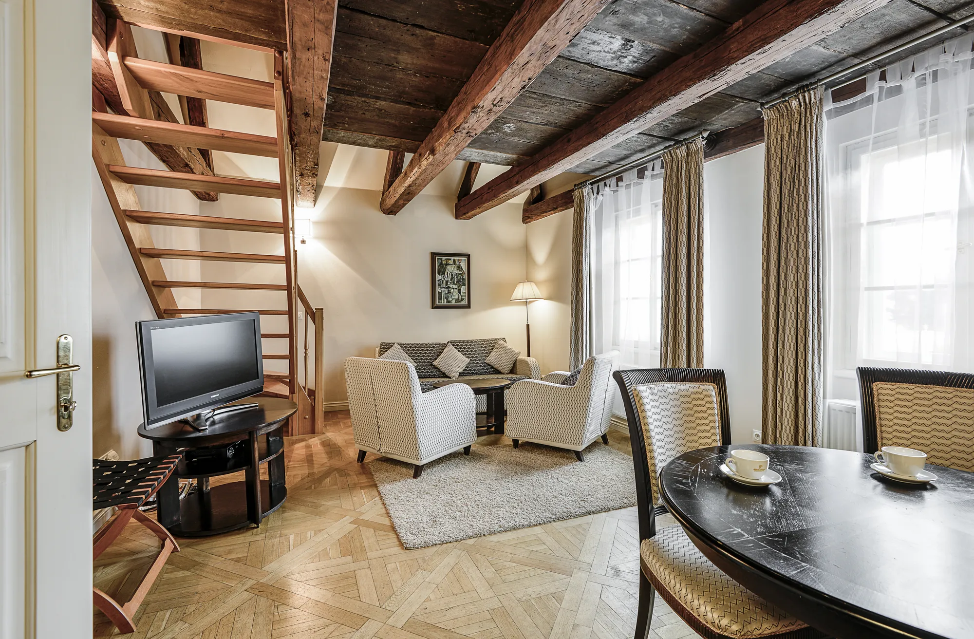 Duplex Suite s výhledem na město v Boutique Hotel Bijou de Prague